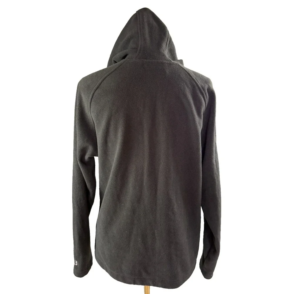 New Balance Womens Black Full Zip Fleece Hoodie Holographic Logo XLarge